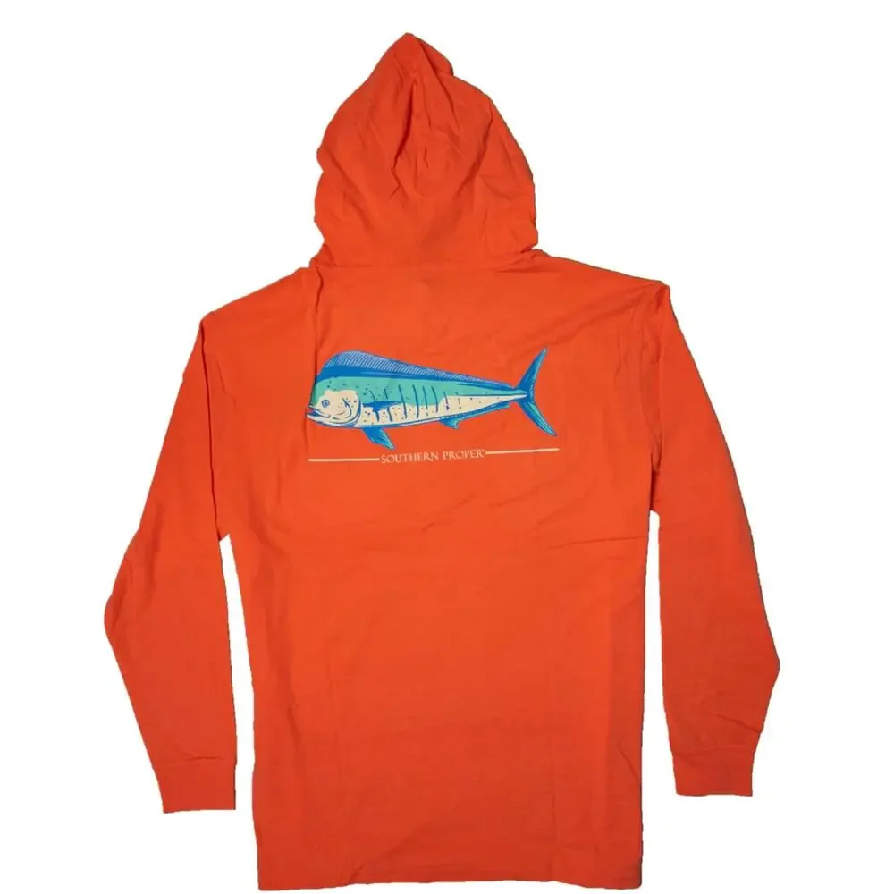 Southern Proper Coral Orange Hooded Tee size Medium NEW - Picture 9 of 10